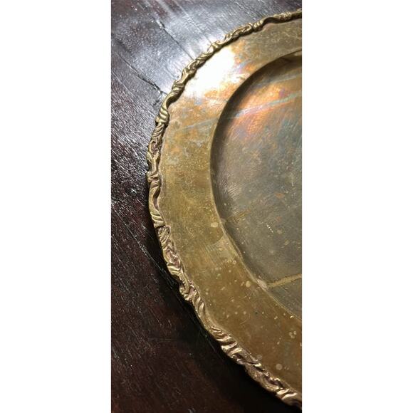 Vintage Decorative Trimmed Brass Plate 11” - Picture 4 of 5